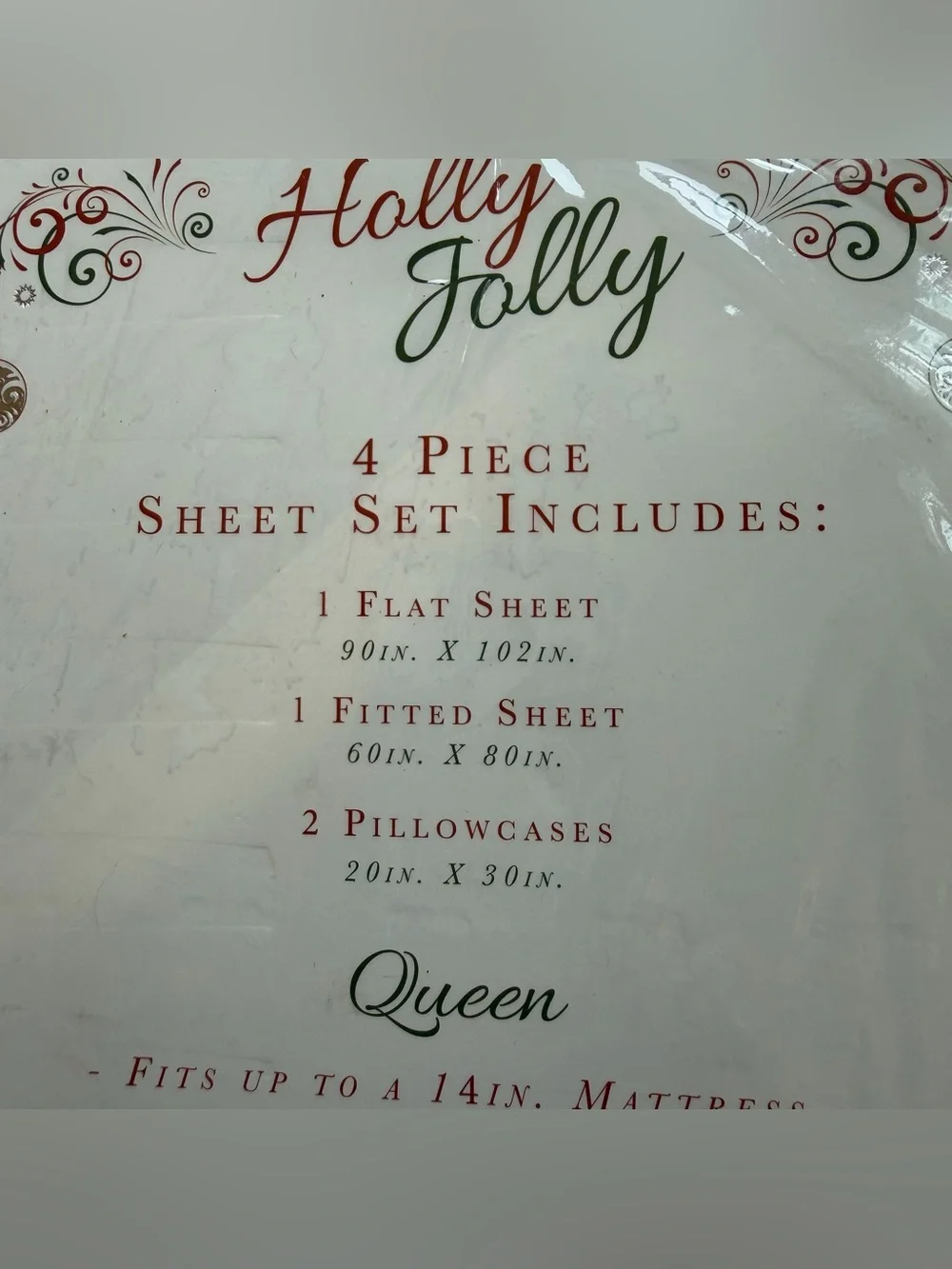 NWT Holly Jolly Christmas Chalet Village Queen Sheet Set - Polyester Microfiber